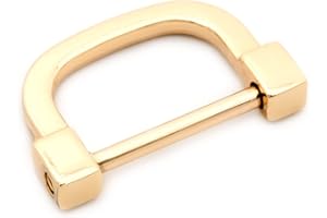 Loosco Horseshoe D-Rings,4 PCS Screw in Shackle D Ring for Purses,Belt Clasps,Leather Craft Accessories,Purse Findings (Gold,1")