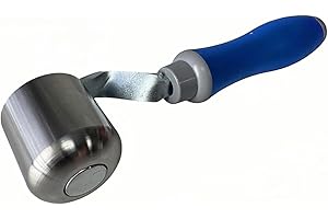JIADING 2" Steel Roller with TPE Handle for Eternabond Tape RV Roof Repair | Sealant Steel Seam Roller 1-1/2" X 2" Radius Edge