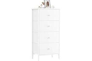 KAI-ROAD White Dresser for Bedroom, Small Dresser Storage Drawers, 4 Drawer Dresser Kids Dressers Chest of Drawers for Closet,Bedroom Dorm Modern