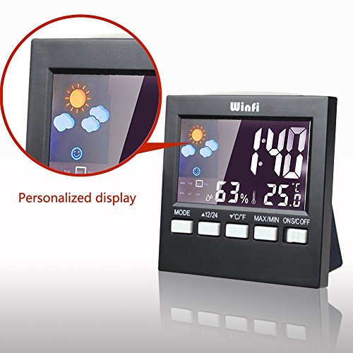 image for Winfi Digital Indoor Weather Thermometer, Weather Station, Weather Cha
