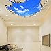 ORDERIN Wall Decal 3d Mural a Corner of Blue Sky Removable Wall Stickers for Wall and Ceiling Home Decor