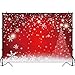 Funnytree 7x5FT Durable Fabric Red Magic Christmas Photography Backdrop Winter Party Decoration Bokeh White Snowflake Background Photo Booth