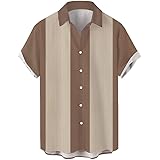 Anchor MSJ Mannen 50s Mannelijke Kleding Katoen Man Klassieke Vintage Bowling Shirts, Rood, XL
