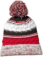 Sport-Tek Men's Pom Pom Team Beanie OSFA True Red/ Black/ White