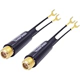 Fancasee (2 Pack Gold Plated) 75 Ohm to 300 Ohm UHF/VHF/FM Matching Transformer Converter Adapter with F Type Female Coax Coa