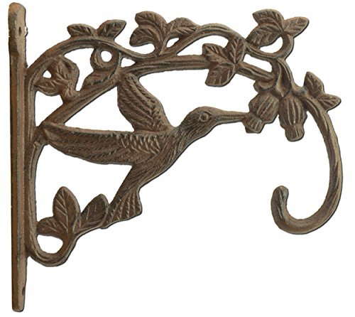 Decorative Cast Iron Plant Hanger Hummingbird 7.5" Deep