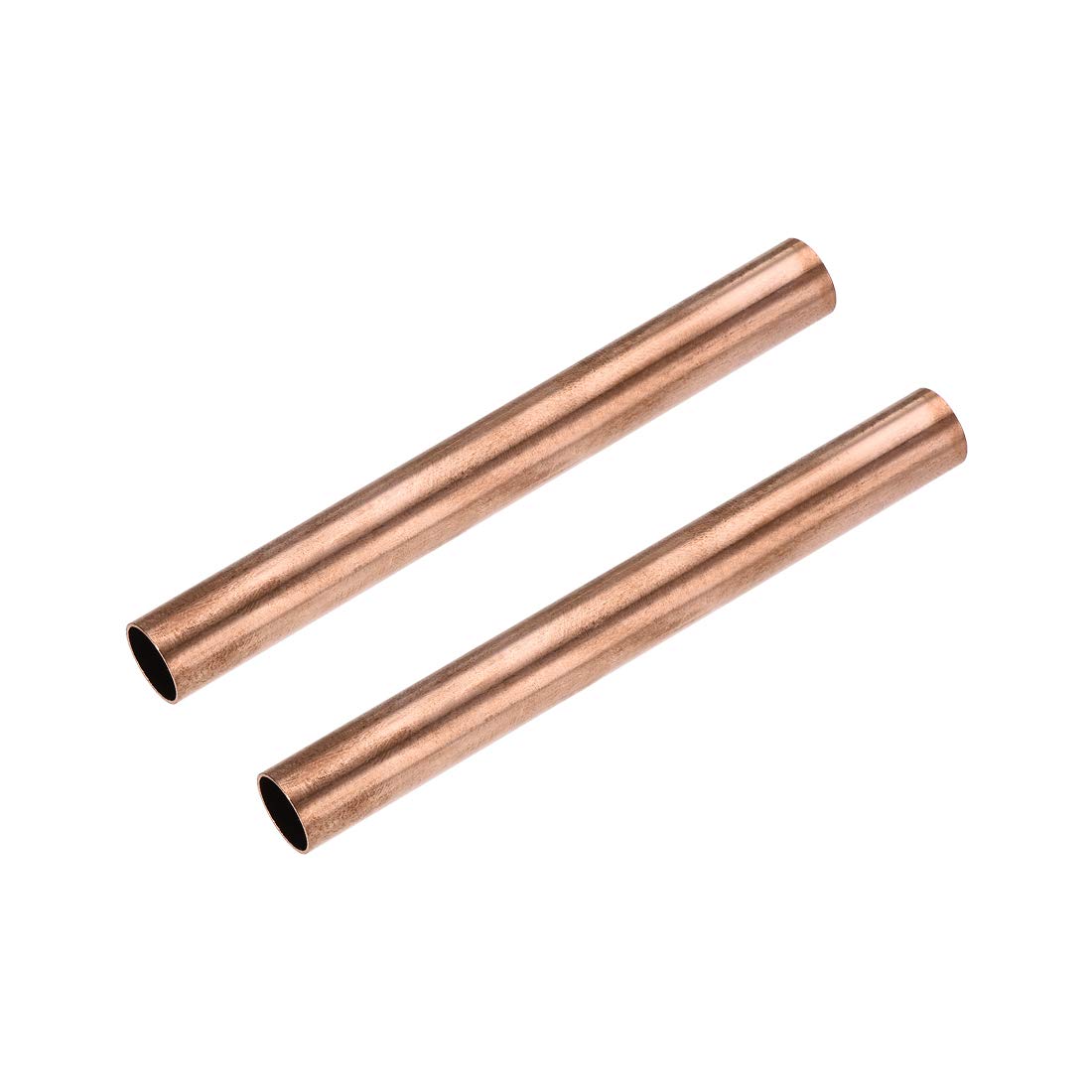 uxcell Copper Round Tube, 11mm OD 0.5mm Wall Thickness 100mm Length Straight Pipe Tubing 2 Pcs
