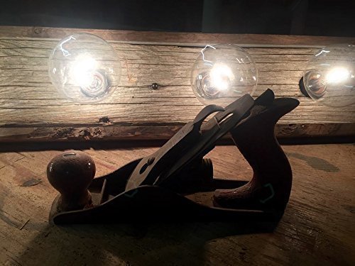 8 Bulb rustic barn wood bathroom vanity light bar - Thumbnail 4