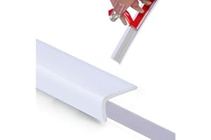 YEFANXI Peel and Stick Vinyl Corner Trim，20FT L-Shape Tile Outside Corner Molding Vinyl Trim Tile Exterior Moulding Trim Edges Furniture Decoration (0.49IN*0.29IN White)