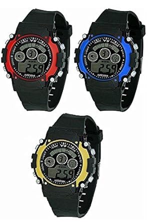 Rokcy Combo of 3 Digital Black Dial Kids Watch