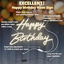 DIVATLA 66"/39" Extra Large Happy Birthday Neon