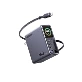 UGREEN Nexode Pro 160W GaN Charger with Retractable Cable, 4-Port | Smart Display and App Control Fast USB C Charger for MacB