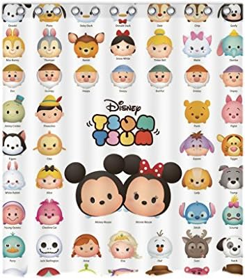Tsum Anime Personalized Waterproof Bathroom Shower Curtain Polyester Fabric Shower Curtain 66"x72"