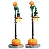 Lemax Witch Pumpkin Patch Lights, Set of 2, Battery-Operated, #74217 | Two Glowing Pumpkin Patch Lights for the Village | Battery-Operated (4.5V) | Spooky Town Village Display
