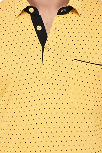 vivid bharti men's yellow printed full sleeve high quality tshirts