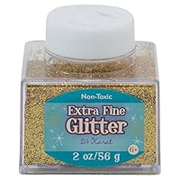 Sulyn Extra Fine 24 Karat Gold Glitter Stacker Jar, 2 Ounces, Non-Toxic, Stackable and Reusable Jar, Multiple Slot Openings for Easy Dispensing and Mess Reduction, SUL50862