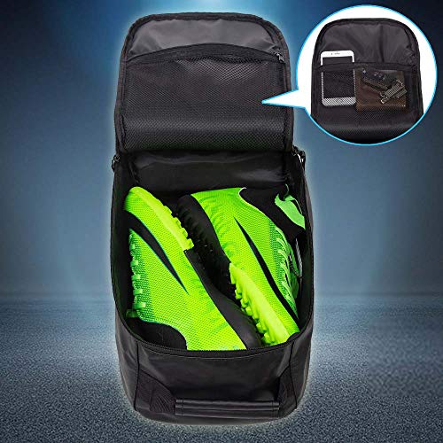 AGSDON Golf Shoe Bag, Premium Zipped Sports Bags Shoes Case - Black