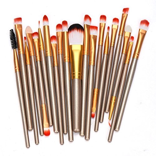Yoyorule 20 pcs Makeup Brush Set tools Make-up Toiletry Kit Wool Make Up Brush Set (Golden)