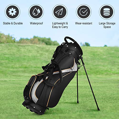 Tangkula Golf Stand Bag with 8 Way Top Dividers, Lightweight Golf Bag