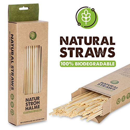 100 Stück BiO Weizen Strohhalme wiederverwendbar Umweltreundliche Trinkhalme Set – Bild 3