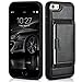 ZVE Case for iPhone 6s Plus and iPhone 6 Plus, 5.5 inch, Leather Wallet Case with Credit Card Holder Slot with Kickstand Carrying Protective Cover Case for Apple iPhone 6s Plus / 6 Plus - Black