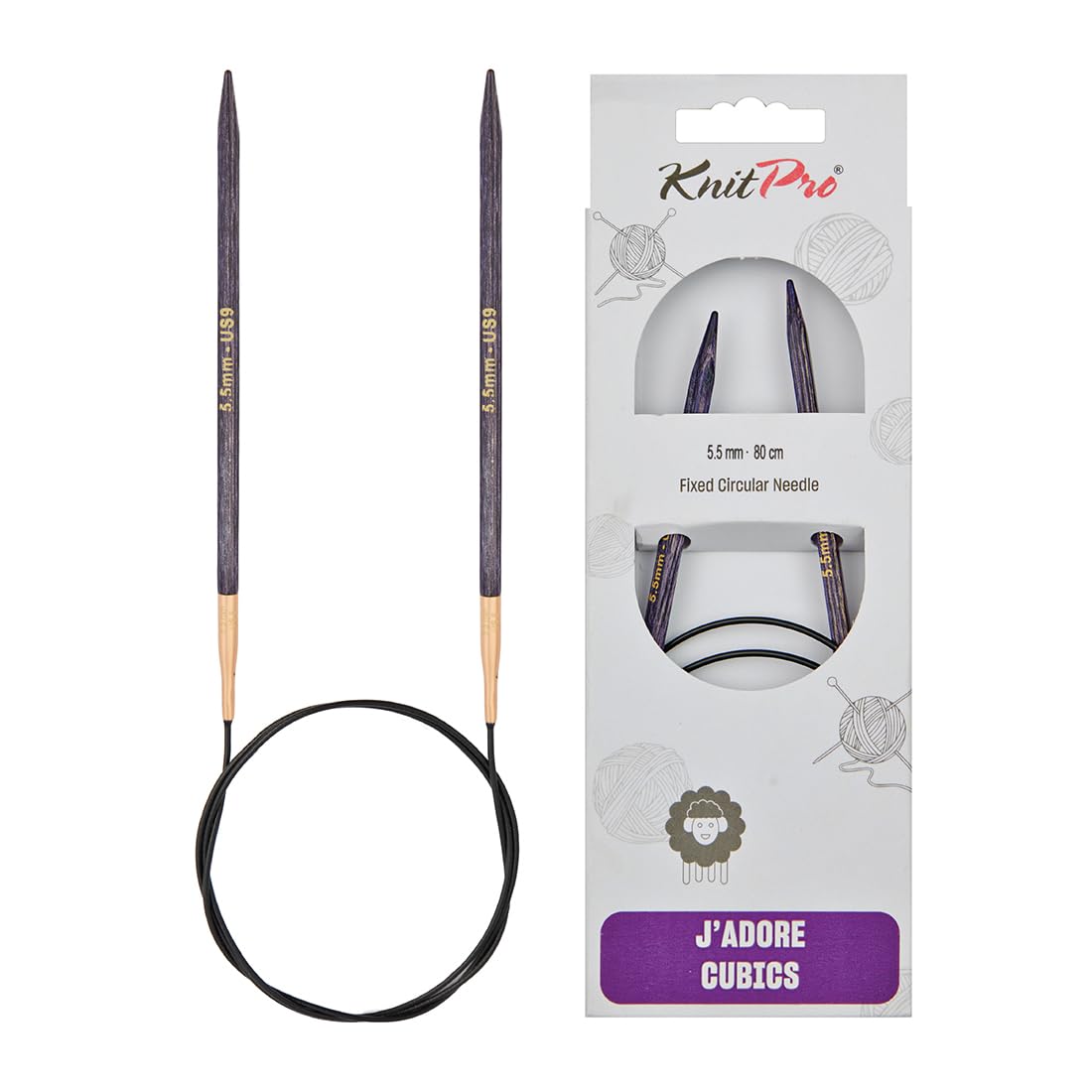 KnitPro J’Adore Cubics Fixed Circular Needles 40" 100cm | 5.50mm