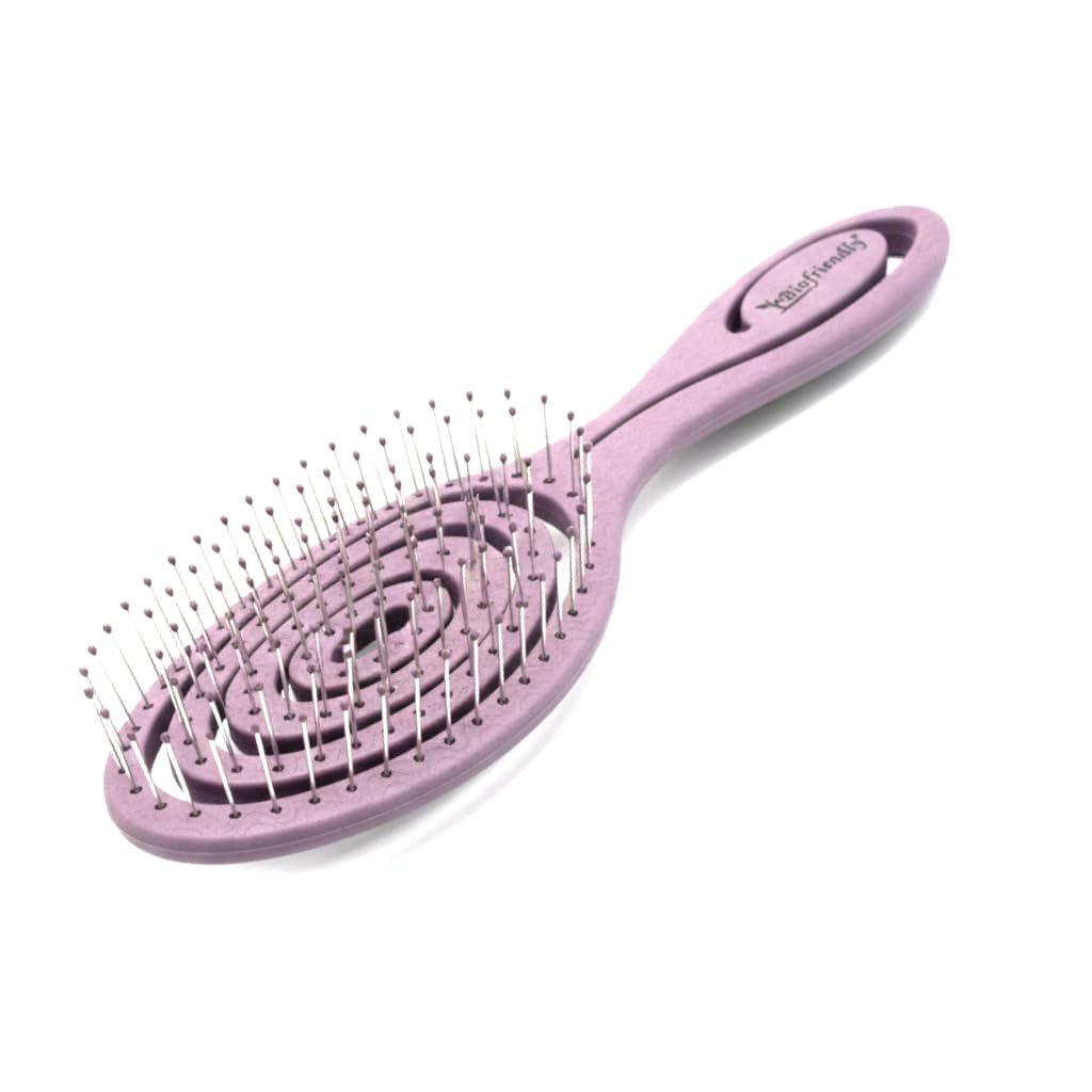 CS Beauty Eco Friendly Straw Hairbrush, Flexible Soft Pin Bristles, Detangling Wet/Dry Hair, Head Massaging Pro