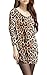 DREAGAL Womens Leopard Print Loose Knitted Tunic Shirt Blouse Tops