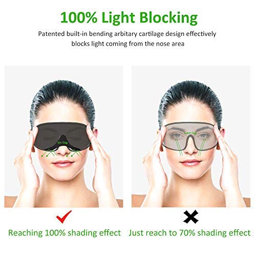 Sleep Mask for Women Men, Eye mask for Sleeping 3D Contoured Cup Blindfold with Breathable Memory Foam,100% Block Out Light,Soft Comfort Eye Shade Cover for Yoga Meditation (3D Black)