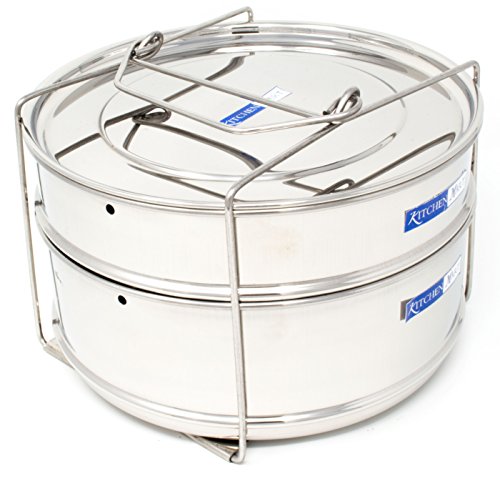 Kitchen Mart Cooker Separator Set (2 Containers; Suitable for 7.5 Ltrs Prestige Outer Lid Cooker)