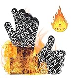 BBQ Gloves Extreme Heat Resistant Grill Gloves - Premium Insulated Durable Fireproof Kitchen Mitts For Baking, Frying & Indoor/Outdoor Cooking