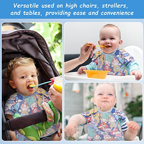 PomeloBaby Babylätzchen mit kurzen Ärmel 3er-Pack abwaschbar Ärmellätzchen Baby Lätzchen für Baby und Kinder von 6-36 Monaten