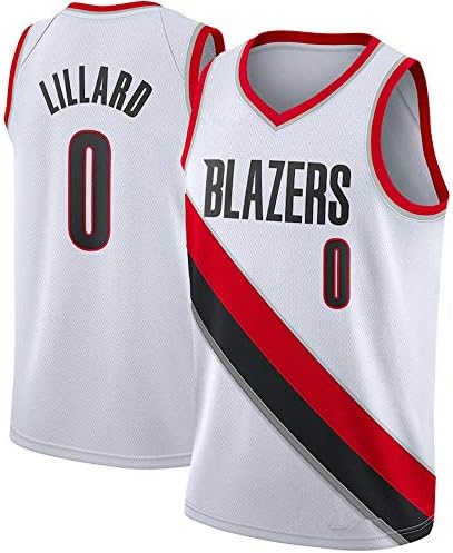 ambvlk Men's-_Portland_Trail_Blazers_Damian_Lillard_#0_White_Swingman_Jersey（basketabll Jersey）_-_Association_Edition