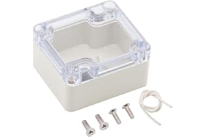 Zulkit Junction Box ABS Plastic Dustproof Waterproof IP65 Universal Electrical Boxes Project Enclosure Grey with Clear Cover 2.5 x 2.3 x 1.4 inch (63 x 58 x 35mm)