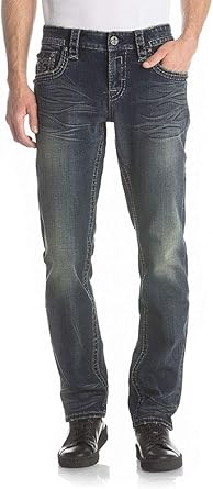 rock revival men's straight jeans