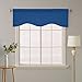 Deconovo Blue Valances for Windows, Scalloped Bathroom Valance, Blackout Valance Curtains for Living Room (52x18 Inch, Royal Blue, 1 Panel)