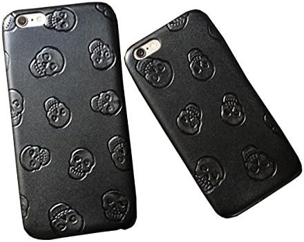 Ecarer iPhone Case for iPhone 6/iPhone 6s 4.7" Full Cover Ultra Thin Slim Matte Back Soft PP Skull Punk Style Case Cover Rock&amp;Roll Glass Screen Protector included (Black)