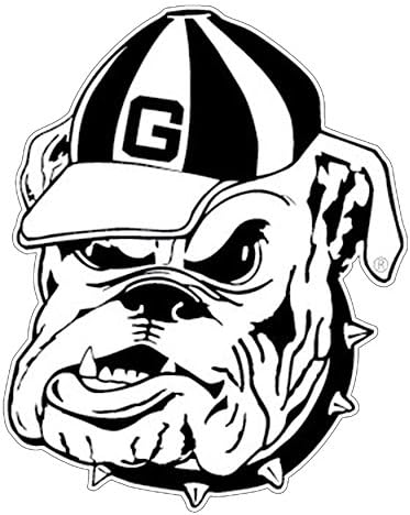 Georgia Bulldogs White Outline Mascot Mini Decal