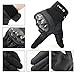 OMGAI Men's Full Finger Motorcycle Gloves of PU Leather and Hard Knuckle for Military Tactical Airsoft Outdoor Sports Black, M