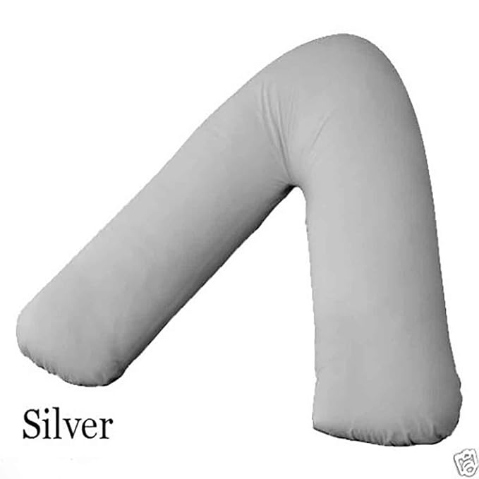 Silver Plain V Shaped Pillow Cases Covers only for Maternity Pregnancy