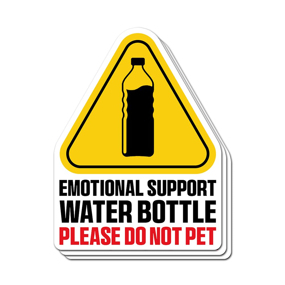 Photo 1 of (3 PCS) Emotional Support Water Bottle Do Not Pet Sticker Funny Hydration Reminder Quote Vinyl Decals for Laptop, Tumbler, Hydroflask, Tablet 3 Inches