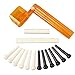YMC Tint Bridge Pin+String Winder Plus Nut Saddle Set for Acoustic Guitar, Black & Ivory, 6 Piece