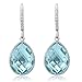Gem Stone King 925 Sterling Silver Blue Topaz Dangle Earrings (18.00 Ct, Pear Shape 16X12MM)