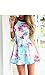 Flymall Flora Print Halter Neck Fit and Flare Dress Mini Dress