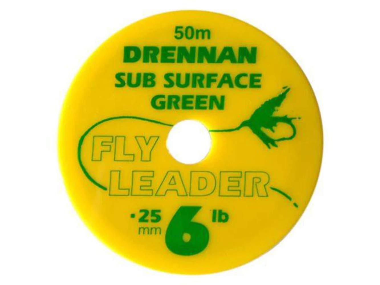 50m Drennan Subsurface Fly Line Tippet Leader Material - Green - 5lb