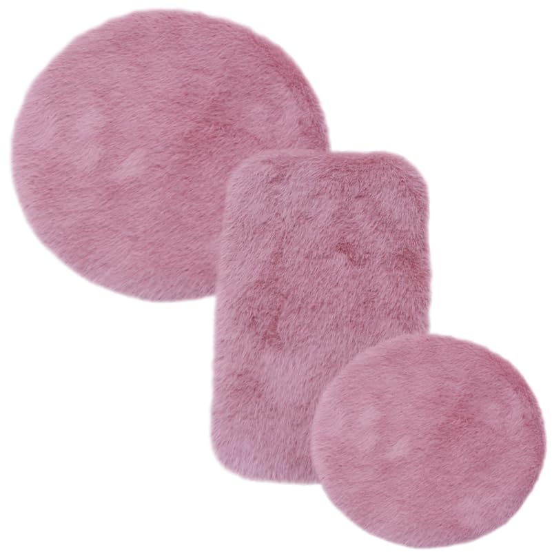 Happyyami Mini House Floor Mats Set of 3 Soft Plush Miniature Rugs for Dollhouse Decoration Small House Accessory 6.69X3.94 Inch