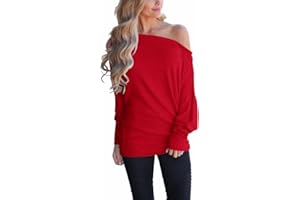 Lacozy Women's Off The Shoulder Tops Casual Long Sleeve Shirt Oversized Knit Pullover Sweater