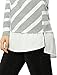 Allegra K Women Layered Tunic Top in Striped and Chevron Print S Grey
