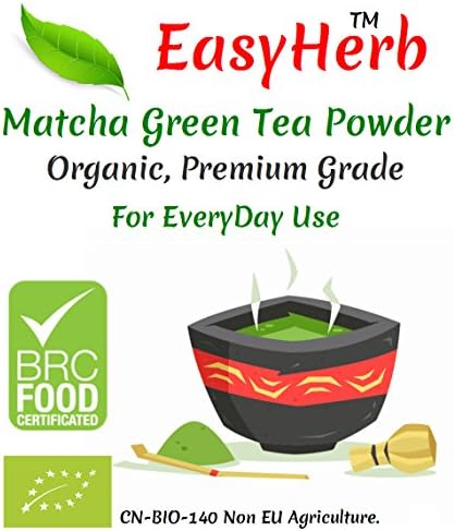 EasyHerb™ Organic Matcha Green Tea Powder, Premium, BRC Food Safety Certified. (40g Packet)