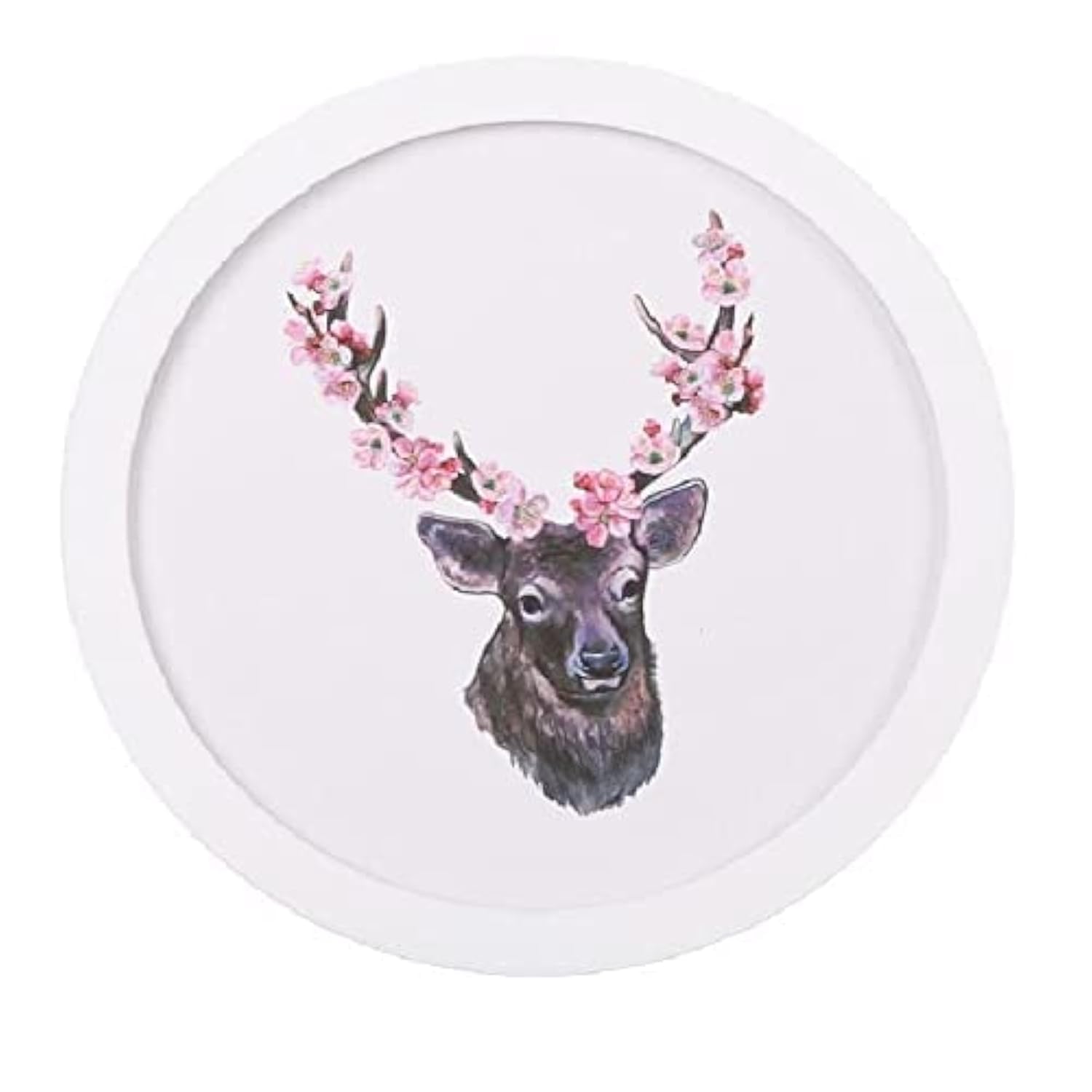 RAYLINEDO Round Picture Frame Wall Hanging Photo Frame Living Room Decor Art Painting Mural Frame (White 10 inch)